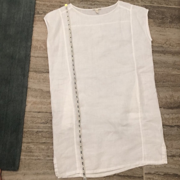 Eileen Fisher 100% Organic Linen White Dress Cover Up Small - Picture 10 of 16